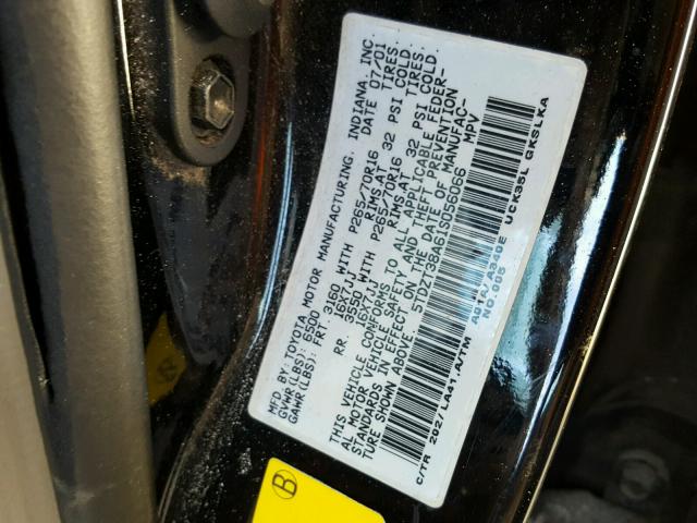 5TDZT38A61S056066 - 2001 TOYOTA SEQUOIA LI BLACK photo 10