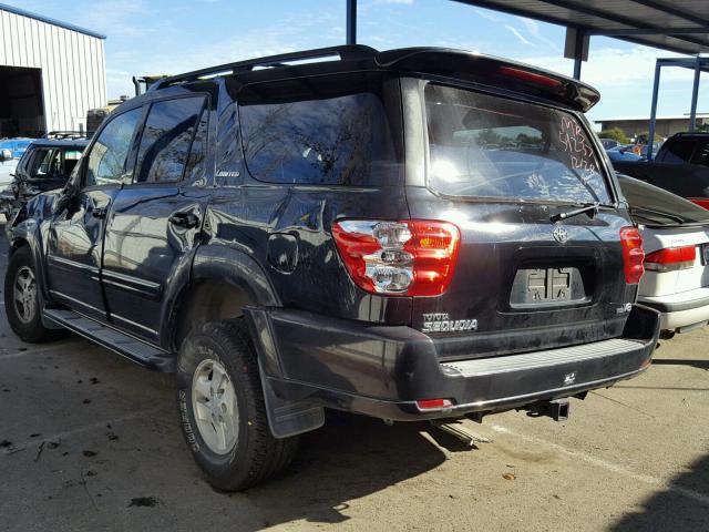 5TDZT38A61S056066 - 2001 TOYOTA SEQUOIA LI BLACK photo 3