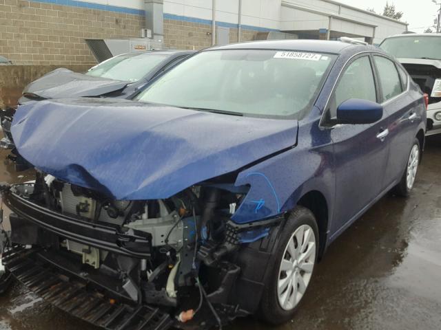 3N1AB7AP0HY254637 - 2017 NISSAN SENTRA S BLUE photo 2