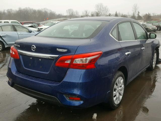 3N1AB7AP0HY254637 - 2017 NISSAN SENTRA S BLUE photo 4