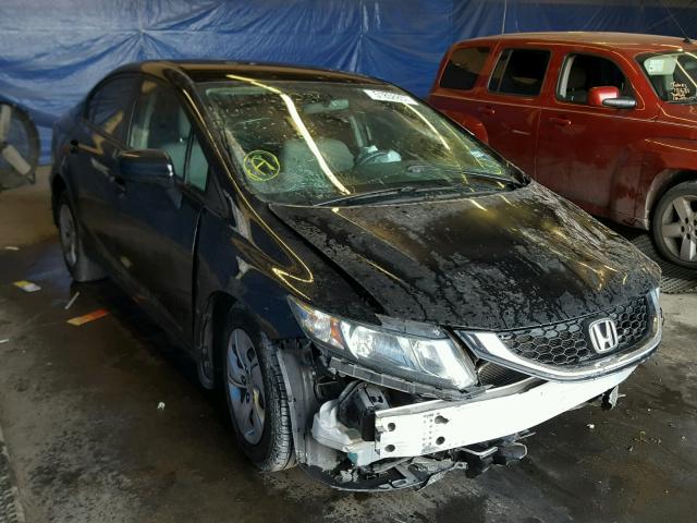 19XFB2F55EE013800 - 2014 HONDA CIVIC LX BLACK photo 1