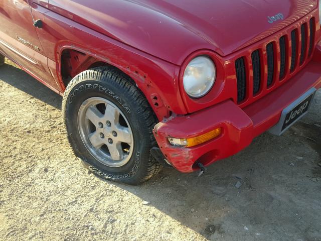 1J4GL58KX2W305587 - 2002 JEEP LIBERTY LI RED photo 9