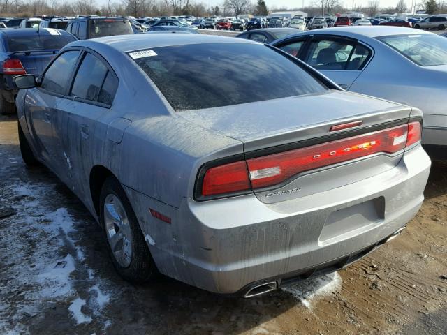 2C3CDXBG2DH663774 - 2013 DODGE CHARGER SE SILVER photo 3