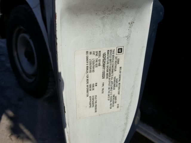 1GCFG25WXY1229466 - 2000 CHEVROLET EXPRESS G2 WHITE photo 10