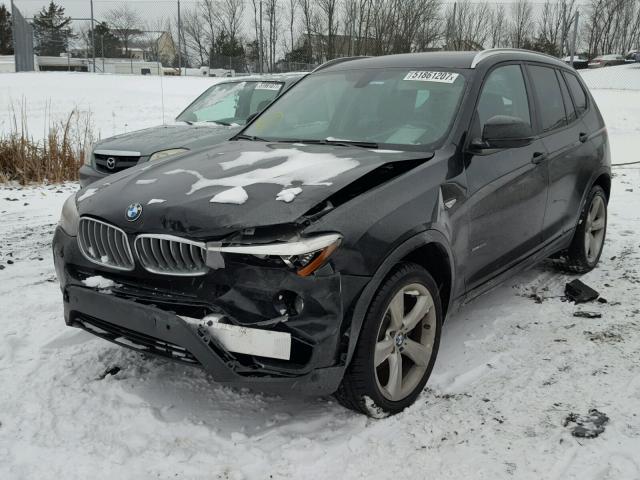 5UXWX9C51H0T00187 - 2017 BMW X3 XDRIVE2 BLACK photo 2