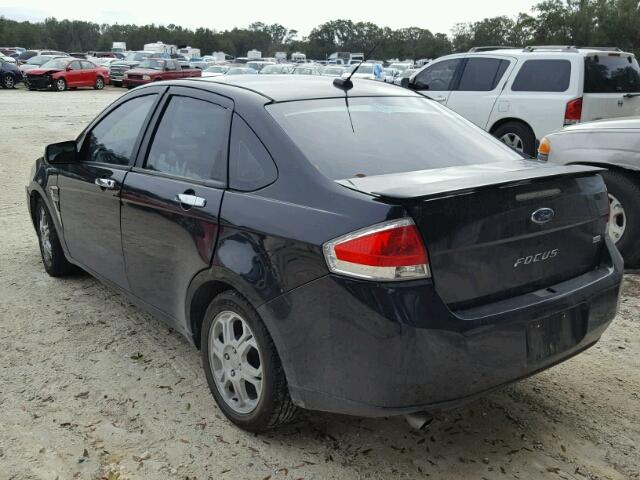 1FAHP35N98W279936 - 2008 FORD FOCUS SE BLACK photo 3