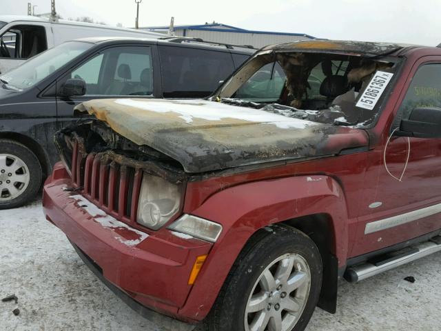 1C4PJMAK6CW168214 - 2012 JEEP LIBERTY SP RED photo 9