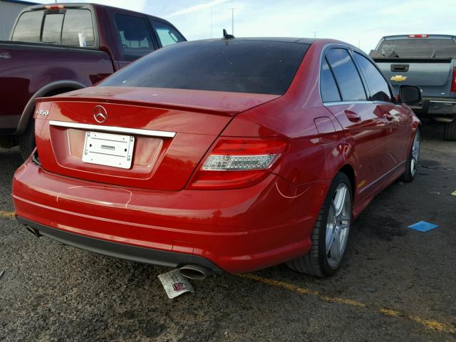 WDDGF56X48F166289 - 2008 MERCEDES-BENZ C 350 RED photo 4