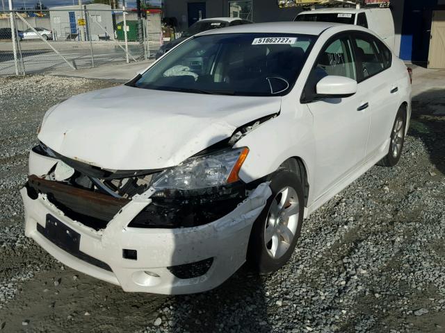 3N1AB7AP6DL669016 - 2013 NISSAN SENTRA S WHITE photo 2