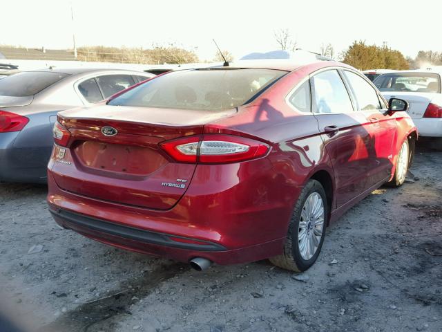 3FA6P0LU0DR232596 - 2013 FORD FUSION SE BURGUNDY photo 4