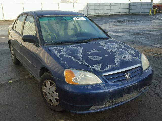 2HGES16563H610513 - 2003 HONDA CIVIC LX BLUE photo 1