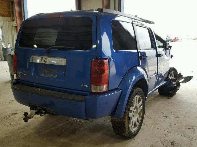 1D8GT58678W101283 - 2008 DODGE NITRO R/T BLUE photo 4