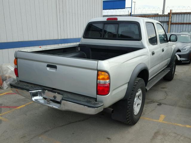 5TEGN92N23Z242449 - 2003 TOYOTA TACOMA DOU SILVER photo 4