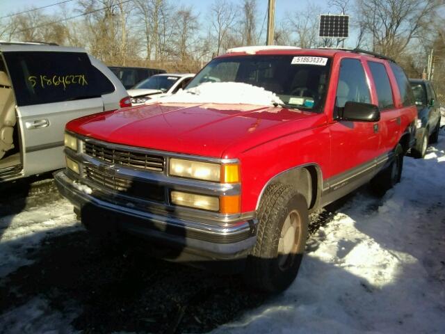 1GNEK13R4WJ375139 - 1998 CHEVROLET TAHOE K150 RED photo 2