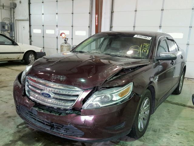 1FAHP2DW3BG143128 - 2011 FORD TAURUS SE MAROON photo 2