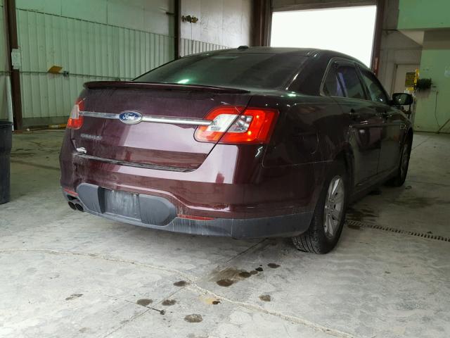 1FAHP2DW3BG143128 - 2011 FORD TAURUS SE MAROON photo 4