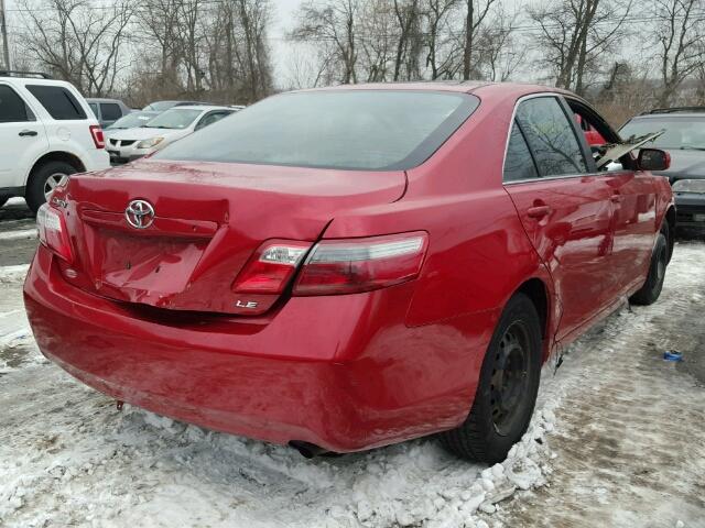 4T1BE46K38U245496 - 2008 TOYOTA CAMRY CE RED photo 4