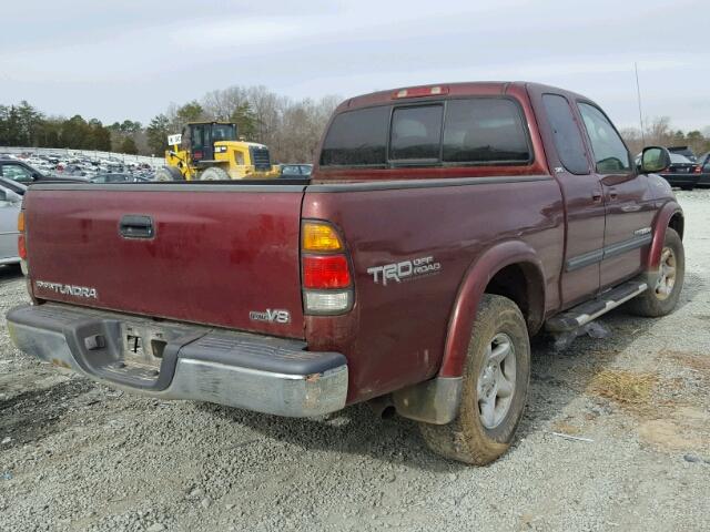 5TBRT34183S371064 - 2003 TOYOTA TUNDRA ACC BURGUNDY photo 4