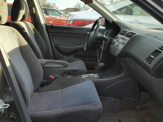 JHMES96685S016134 - 2005 HONDA CIVIC HYBR GRAY photo 5