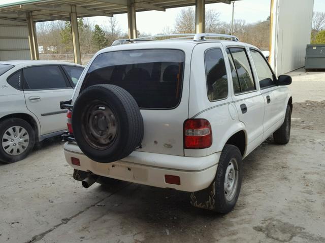 KNDJB723915076867 - 2001 KIA SPORTAGE WHITE photo 4