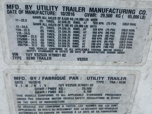 1UYVS253XH7083102 - 2017 UTILITY UTILITY WHITE photo 10