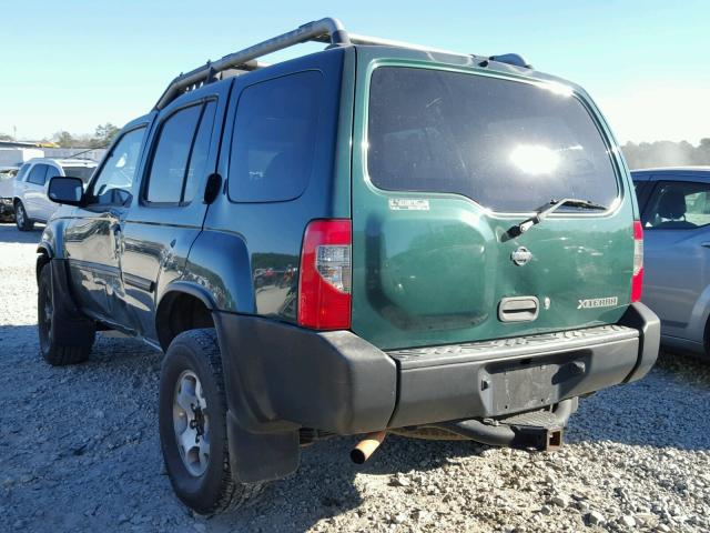 5N1ED28T41C520007 - 2001 NISSAN XTERRA XE GREEN photo 3