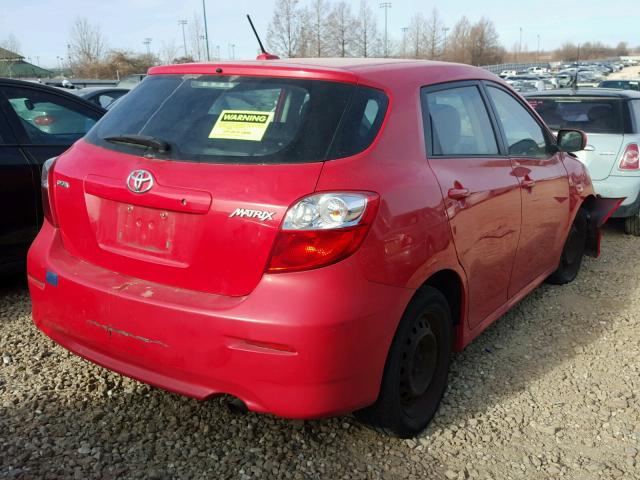 2T1KU40E29C036727 - 2009 TOYOTA COROLLA MA RED photo 4