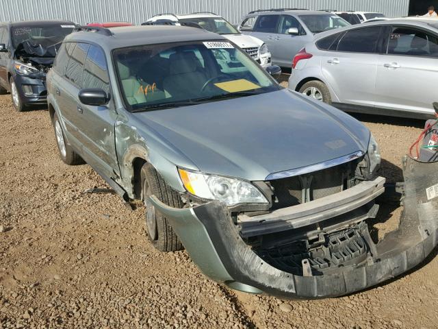 4S4BP60C697318366 - 2009 SUBARU OUTBACK GREEN photo 1