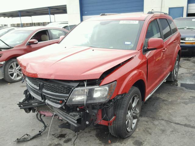 3C4PDCGG4HT530476 - 2017 DODGE JOURNEY CR RED photo 2