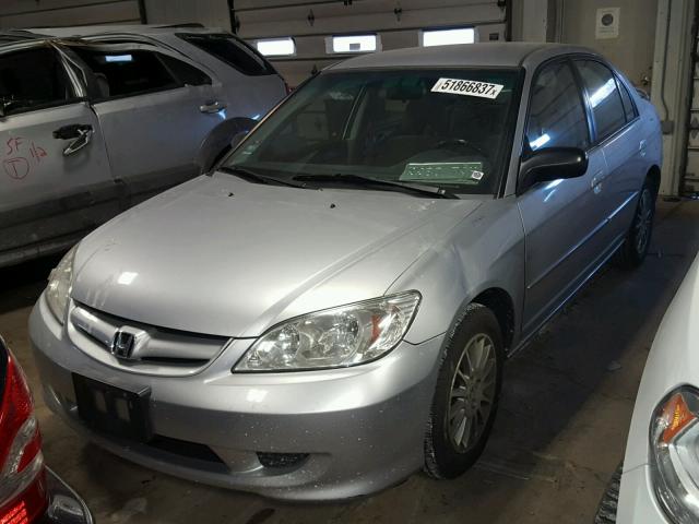 2HGES16545H626728 - 2005 HONDA CIVIC LX SILVER photo 2