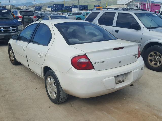 1B3ES56C34D536620 - 2004 DODGE NEON SXT WHITE photo 3