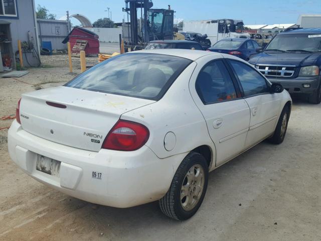 1B3ES56C34D536620 - 2004 DODGE NEON SXT WHITE photo 4