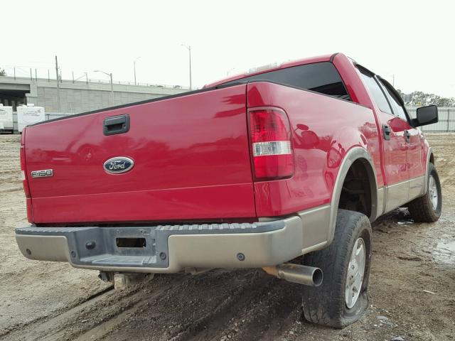 1FTPW14504KC36540 - 2004 FORD F150 SUPER RED photo 4