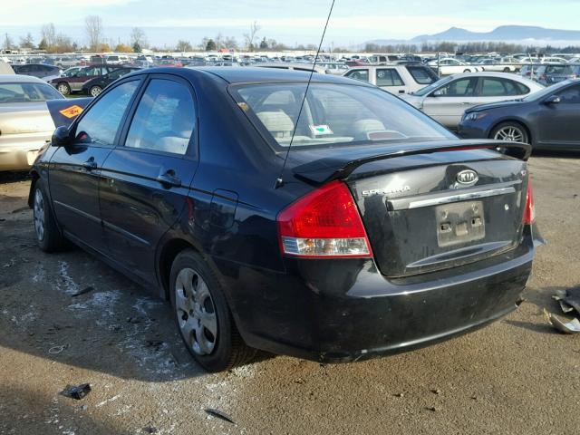 KNAFE121385500799 - 2008 KIA SPECTRA EX BLACK photo 3