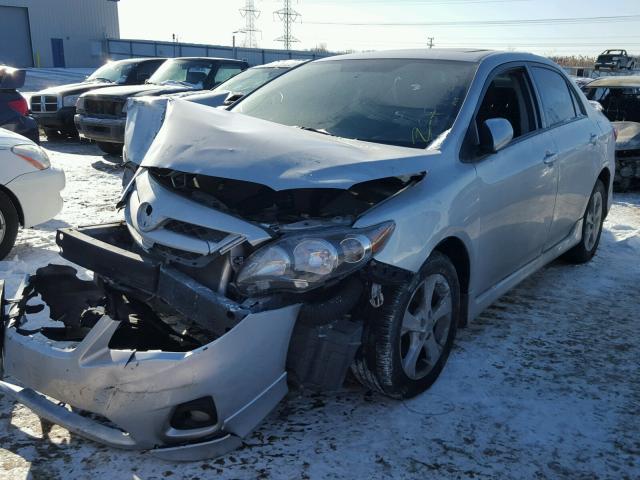 2T1BU4EE3CC764850 - 2012 TOYOTA COROLLA BA SILVER photo 2