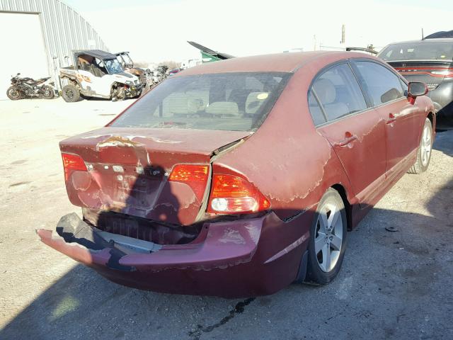 1HGFA16857L083591 - 2007 HONDA CIVIC EX მუქწითელი ფოტო 4