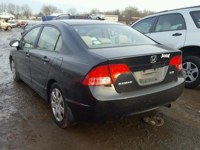 1HGFA16576L084360 - 2006 HONDA CIVIC LX BLACK photo 3