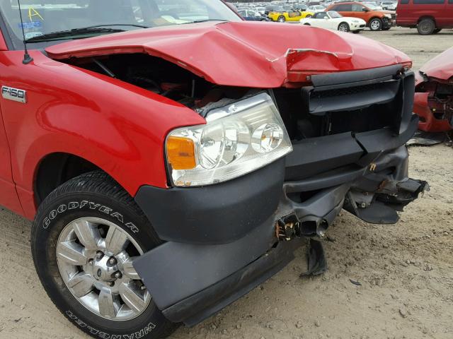 1FTRF12268KE93340 - 2008 FORD F150 RED photo 9