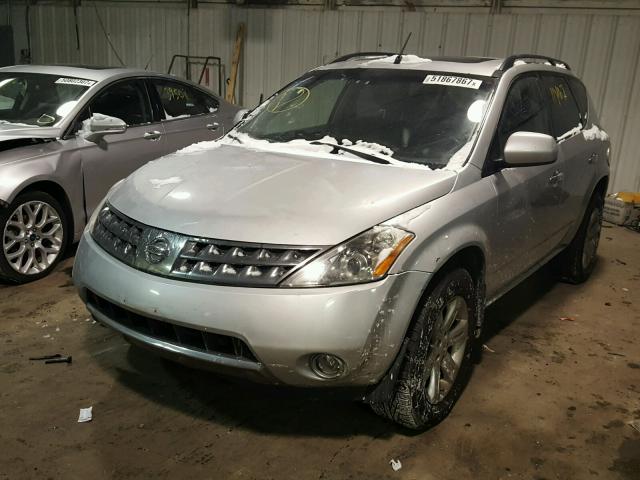 JN8AZ08W97W610798 - 2007 NISSAN MURANO SL SILVER photo 2