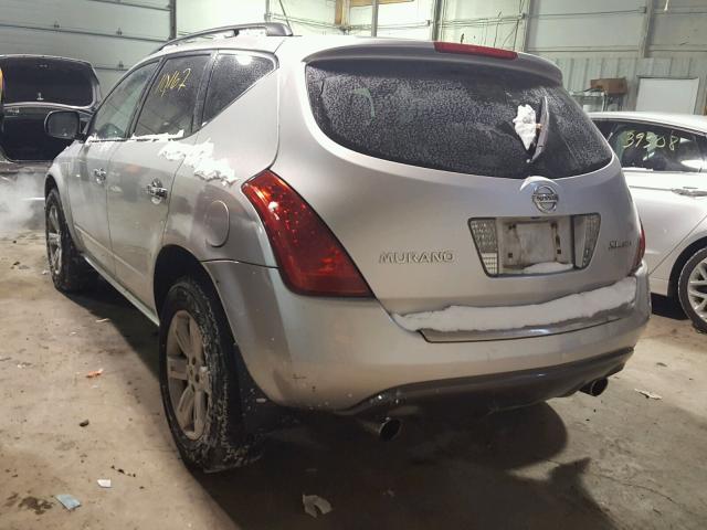 JN8AZ08W97W610798 - 2007 NISSAN MURANO SL SILVER photo 3