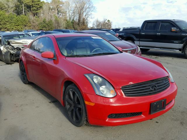 JNKCV54E24M820837 - 2004 INFINITI G35 RED photo 1