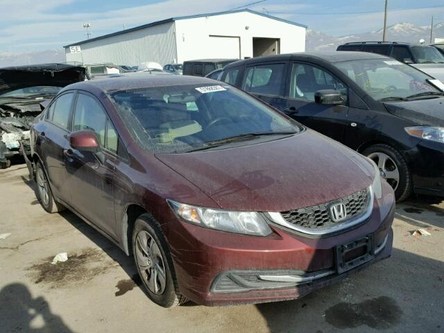 19XFB2F5XDE203476 - 2013 HONDA CIVIC LX BURGUNDY photo 1