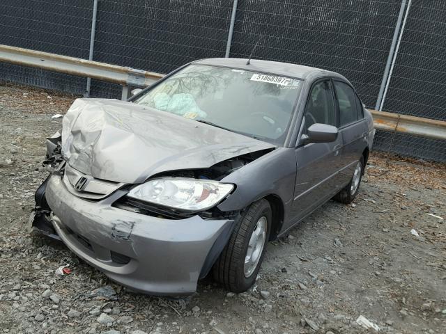 JHMES96605S009274 - 2005 HONDA CIVIC HYBR GRAY photo 2