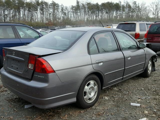 JHMES96605S009274 - 2005 HONDA CIVIC HYBR GRAY photo 4