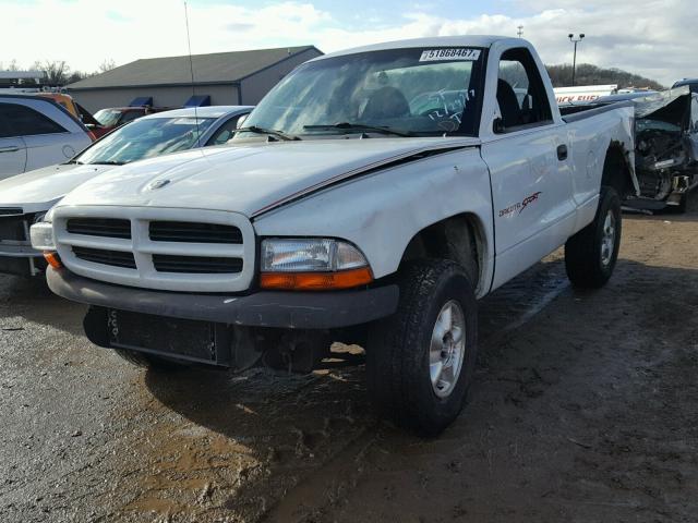 1B7GG26X9XS299948 - 1999 DODGE DAKOTA WHITE photo 2