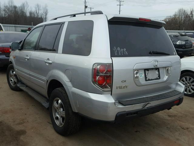 5FNYF28537B046642 - 2007 HONDA PILOT EXL SILVER photo 3