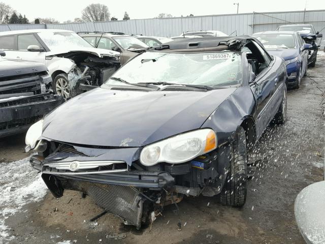 1C3EL55R44N224676 - 2004 CHRYSLER SEBRING LX BLUE photo 2