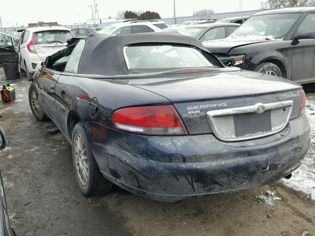 1C3EL55R44N224676 - 2004 CHRYSLER SEBRING LX BLUE photo 3