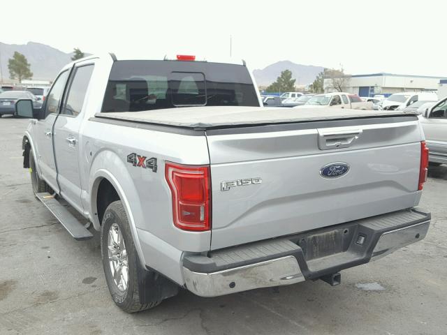 1FTEW1EG1FFC14906 - 2015 FORD F150 SUPER SILVER photo 3