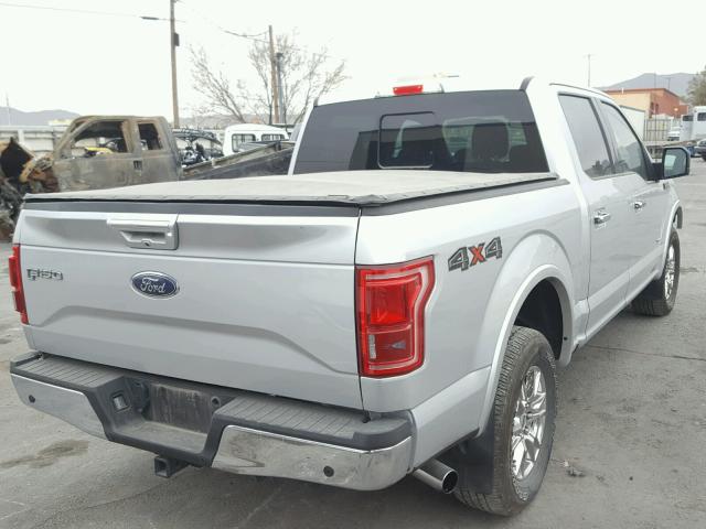 1FTEW1EG1FFC14906 - 2015 FORD F150 SUPER SILVER photo 4